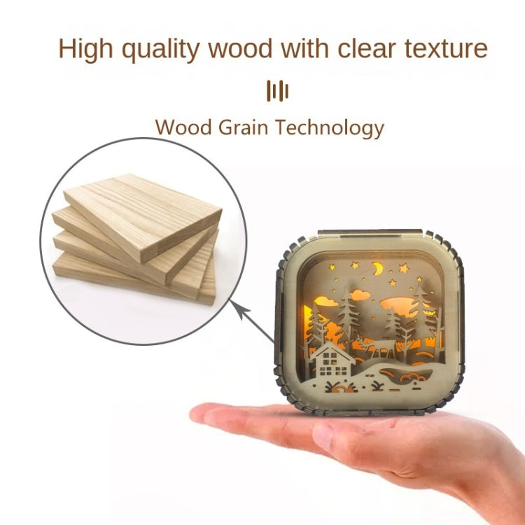 BT813X Solid Wood Ambient Light Wireless Bluetooth Speaker Home Night Light Wood Carving Pattern Audio(Wood Color) - Mini Speaker by buy2fix | Online Shopping UK | buy2fix