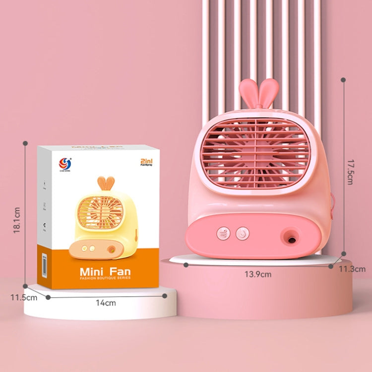 CS1319 Desktop Small Hydrating Spray Cartoon Fan Rechargeable Silent Humidifying Fan(Deer Yellow) - Electric Fans by buy2fix | Online Shopping UK | buy2fix