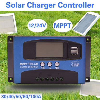 YCX-003 30-100A Solar Charging Controller with LED Screen & Dual USB Port Smart MPPT Charger, Model: 12/24/36/48/60V 100A - Others by buy2fix | Online Shopping UK | buy2fix