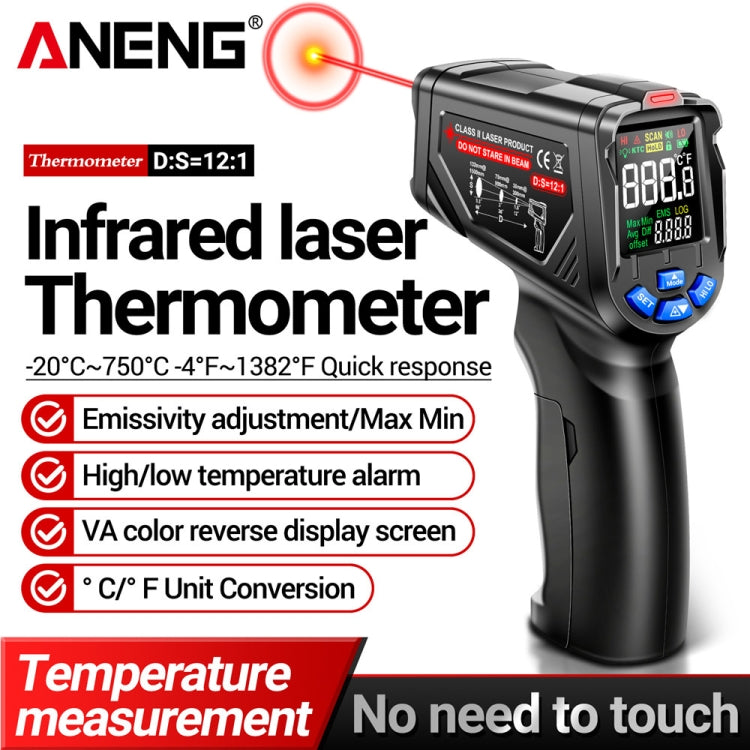 ANENG TH06 Oil Temperature High Precision Thermometer Laser Baking Infrared Water Thermometer(Black) - Thermostat & Thermometer by ANENG | Online Shopping UK | buy2fix