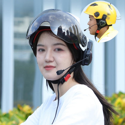 LX1 Motorcycle Half Helmet Waterproof Wireless 5.3 Bluetooth Headset, Version: English(Classic Blue) - Motorcycle Walkie Talkie by buy2fix | Online Shopping UK | buy2fix