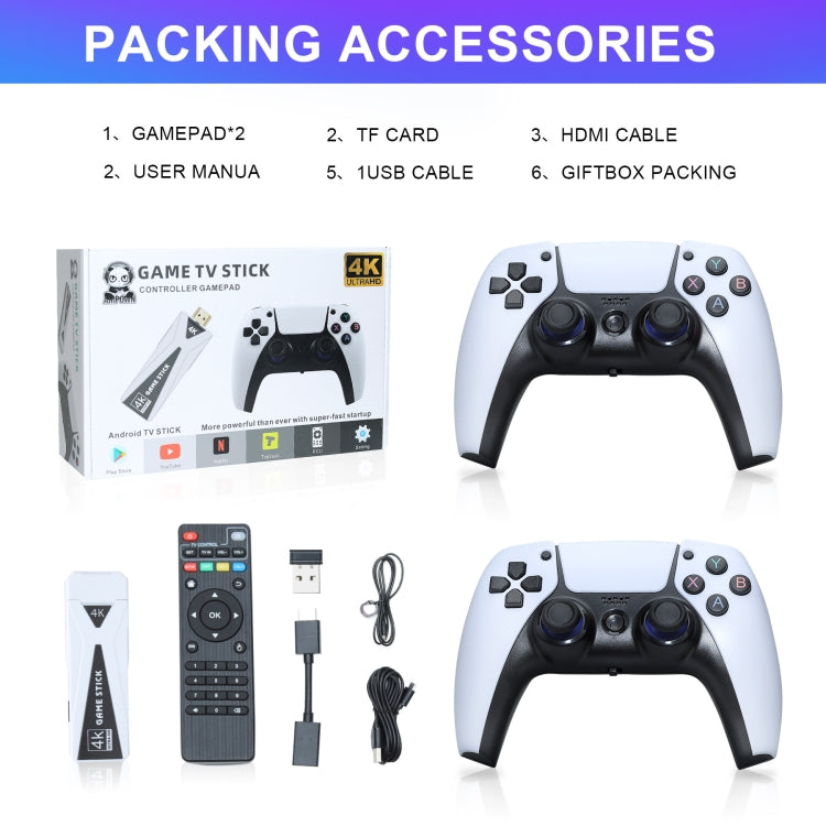 U10 Video Game Console 64G 10000+ Games Retro Handheld 4K TV Game Stick Wireless Controller - Pocket Console by buy2fix | Online Shopping UK | buy2fix