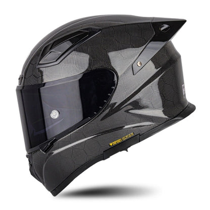 SOMAN Four Seasons Full Cover Motorcycle Helmet, Size: XL(Snake Carbon Fiber Black) - Helmets by SOMAN | Online Shopping UK | buy2fix