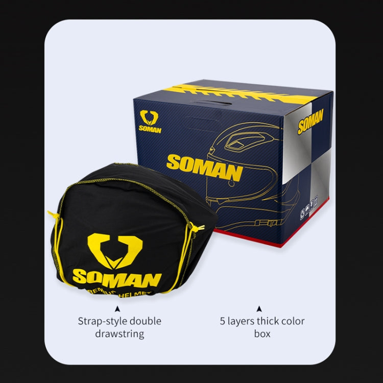 SOMAN Four Seasons Full Cover Motorcycle Helmet, Size: M(Cheetah Print Blue) - Helmets by SOMAN | Online Shopping UK | buy2fix