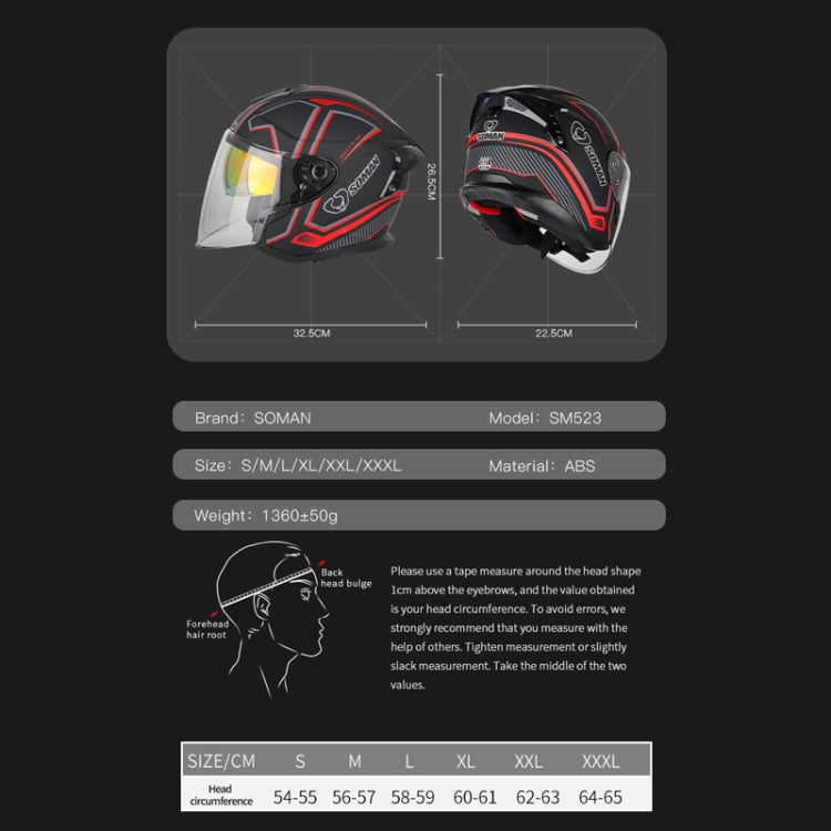 SOMAN Motorcycle Electric Bicycle Dual Lens Riding Helmet, Size: XL(Cement Gray) - Helmets by SOMAN | Online Shopping UK | buy2fix