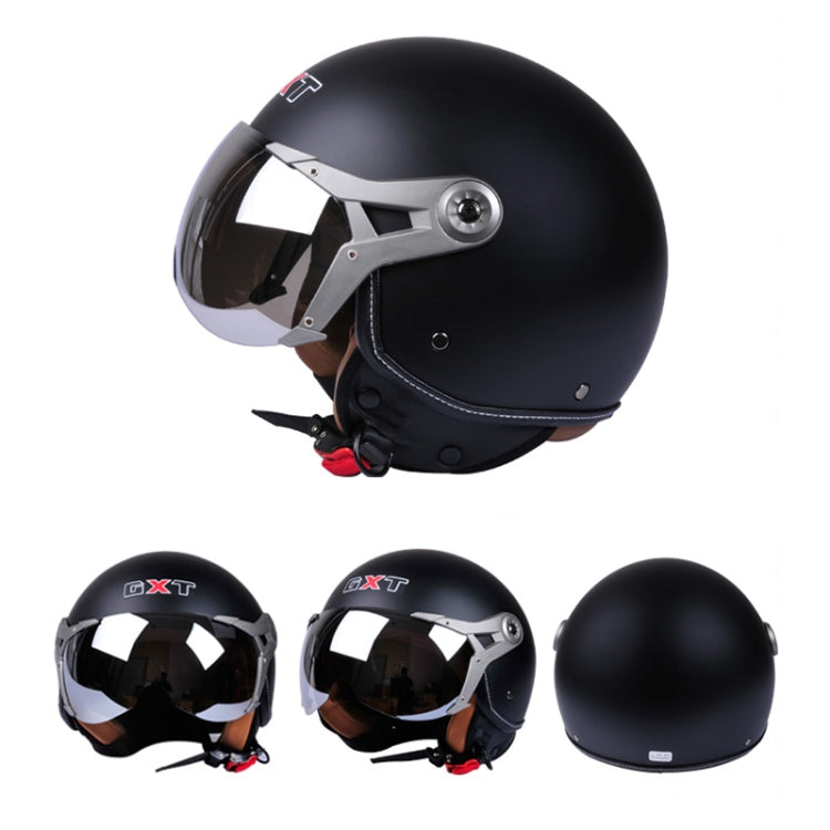 GXT Electric Vehicle Half Cover Helmet Four Seasons Retro Helmet, Size: L(Painted White Red Stripes) - Helmets by GXT | Online Shopping UK | buy2fix