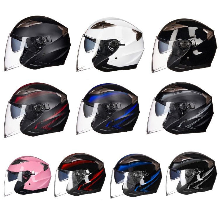 GXT 708 Electric Vehicle Dual Lens Helmet Four Seasons Safety Helmet, Size: M(Matt Black Red) - Helmets by GXT | Online Shopping UK | buy2fix
