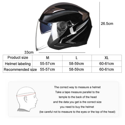 GXT 708 Electric Vehicle Dual Lens Helmet Four Seasons Safety Helmet, Size: XL(Matte Black) - Helmets by GXT | Online Shopping UK | buy2fix