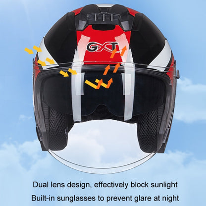 GXT Electric Vehicle Four Seasons Sun Protection & Windshield Double Lens Helmet, Size: XL(Bright Black) - Helmets by GXT | Online Shopping UK | buy2fix