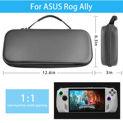 For ASUS ROG Ally Game Console EVA Leather Grain Handbag Clutch Protective Bag(Black) - Accessories by buy2fix | Online Shopping UK | buy2fix