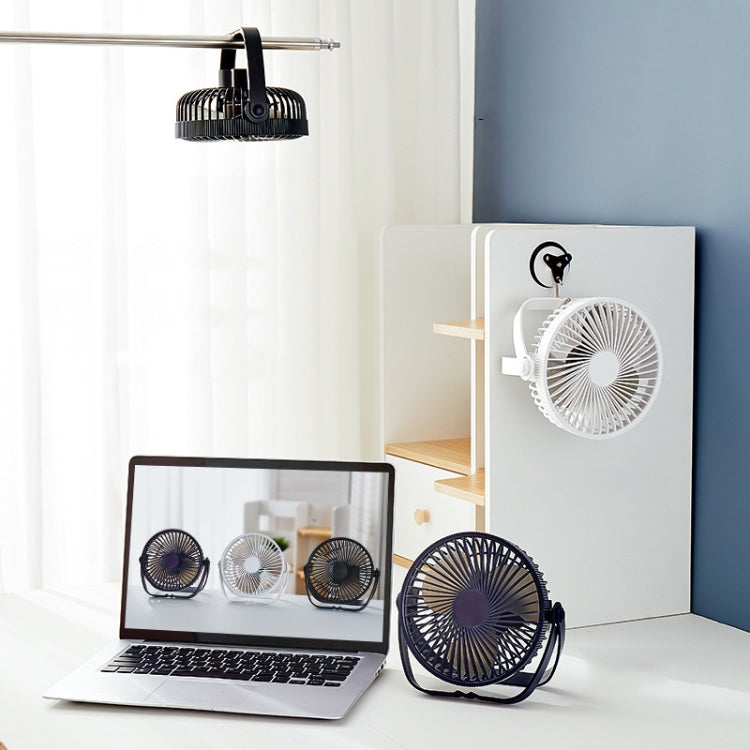 3-in-1 Electric Fan Wall Mounted Desktop Quiet Brushless Turbine Mini Fan, Style: Rechargeable(Black) - Electric Fans by buy2fix | Online Shopping UK | buy2fix