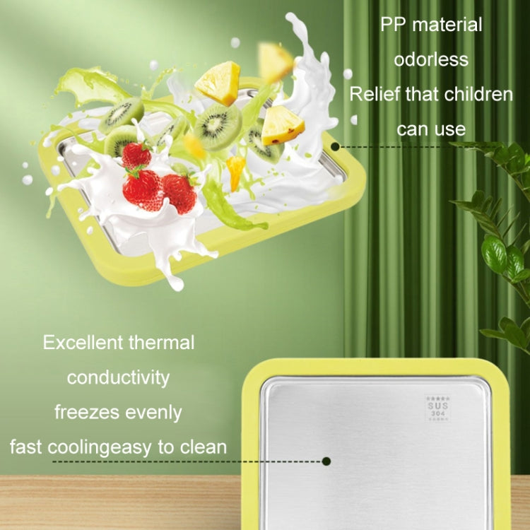 Mini Household Fried Yogurt Machine Children Homemade DIY Fried Ice Tray, Color: Stainless Steel White 22.5x17.5cm - Yogurt Machine by buy2fix | Online Shopping UK | buy2fix