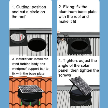 SRVF-320 Solar Roof Exhaust Fan Aluminum Alloy Exhaust Switching Fan Negative Pressure Fan - Others by buy2fix | Online Shopping UK | buy2fix