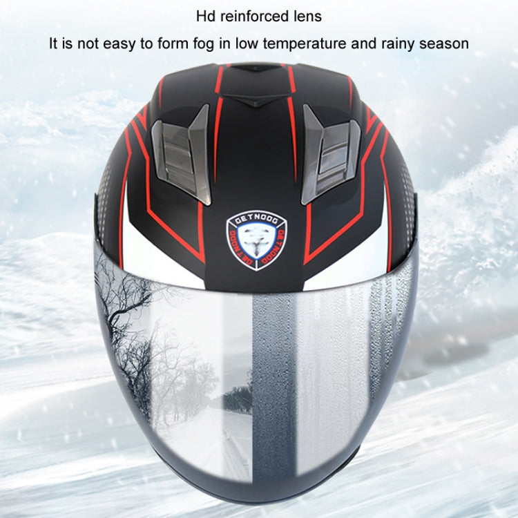 KUQIBAO Motorcycle Smart Bluetooth Sun Protection Double Lens Safety Helmet, Size: XXL(Matte Black Phantom Fiber+Black Tail) - Helmets by KUQIBAO | Online Shopping UK | buy2fix