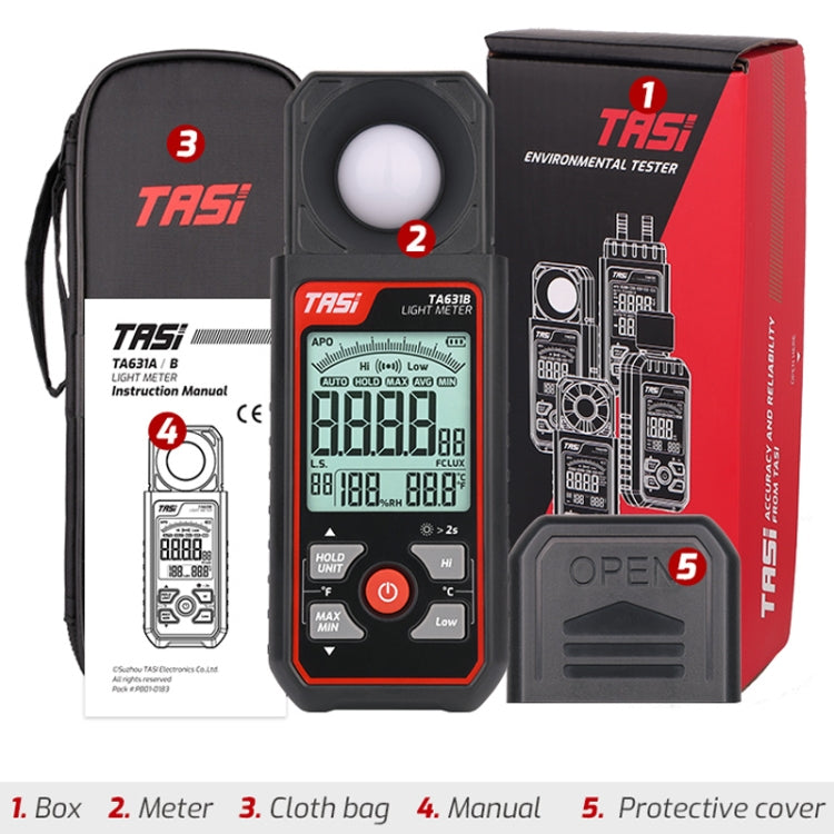 TASI TA631A 200,000 LUX Illuminating Meter Bright Test Instrument Brightness Light Meter - Light & Sound Meter by TASI | Online Shopping UK | buy2fix