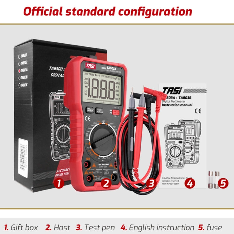 TASI TA803B Digital High Precision Multimeter Digital Display Household Multifunction Electrician Multimeter - Digital Multimeter by TASI | Online Shopping UK | buy2fix