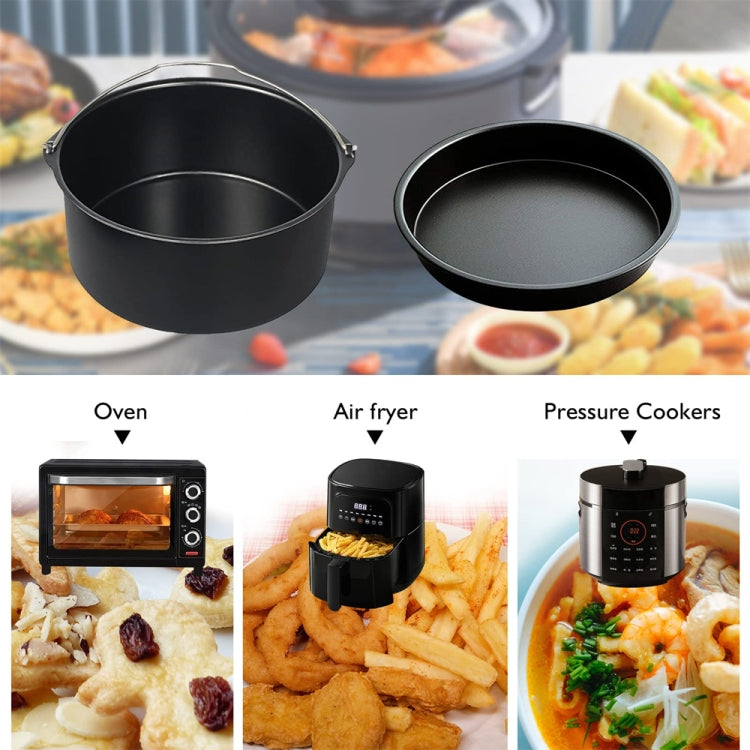 6 -inch  Cake Basket with Handle + Pizza Tray Air Fryer Accessory Set Bakeware - Kitchen Machine Accessories by buy2fix | Online Shopping UK | buy2fix