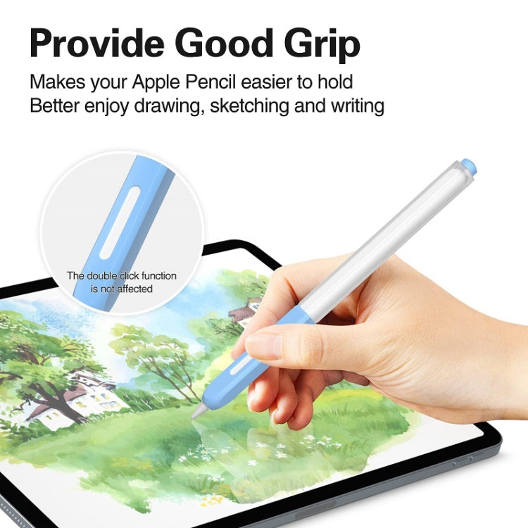 For Apple Pencil 2 Non-Slip Anti-Fall Translucent Segmented Pen Case(Mint Green) - Pencil Accessories by buy2fix | Online Shopping UK | buy2fix