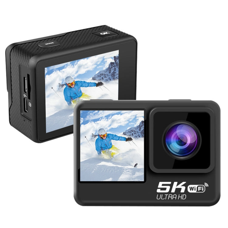 5K/30FPS WIFI HD Anti-Shake Remote Touch Dual-Screen IP68 Waterproof Sports Camera, Style: Camera + 64G Card - Other Camera by buy2fix | Online Shopping UK | buy2fix