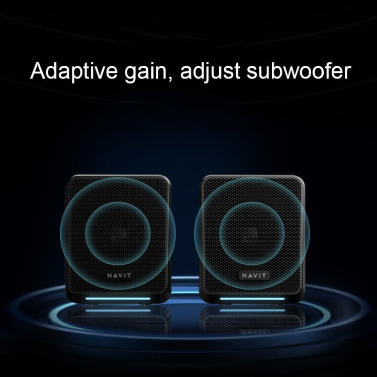 Havit A20 Plus Colorful Ambient Light Wired Computer Audio Stereo Surround Sound Speaker, Style: Black -  by Havit | Online Shopping UK | buy2fix