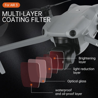 For DJI Air 3 RCSTQ Multi-Layer Coating Waterproof  Filter, Spec: ND4/8/16/32/64+UV+CPL 6 -in-1 -  by RCSTQ | Online Shopping UK | buy2fix