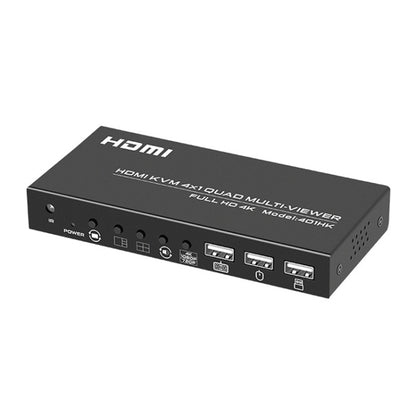 FJGEAR FJ-401HK 4 Ports HDMI KVM Video Splitter With IR Remote Controller - Splitter by FJGEAR | Online Shopping UK | buy2fix