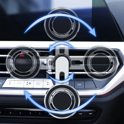 720 Degree Rotating Air Outlet Car Phone Holder Universal Magnetic Navigation Bracket(Silver) - Car Holders by buy2fix | Online Shopping UK | buy2fix