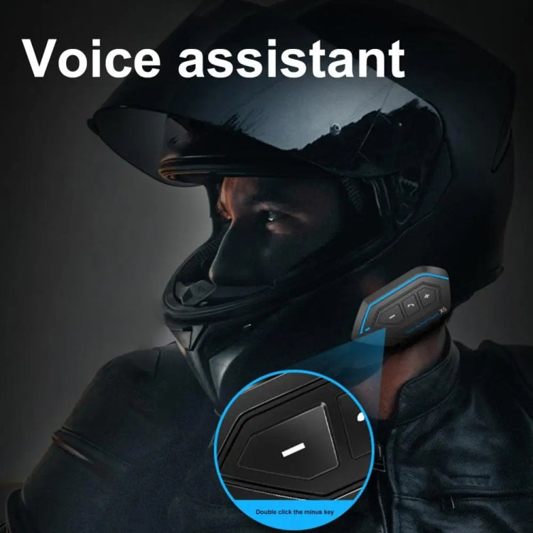 X6 Helmet Bluetooth Headset Wireless Waterproof Moto Handsfree Stereo Headphone(Hard Pipe Wheat) - Motorcycle Walkie Talkie by buy2fix | Online Shopping UK | buy2fix