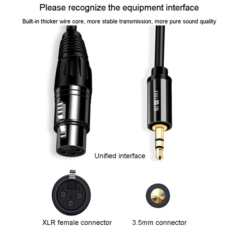 JINGHUA 3.5mm Male To XLR Female Microphone Cable Computer Mixer Audio Cable, Length: 5m - Microphone Audio Cable & Connector by JINGHUA | Online Shopping UK | buy2fix