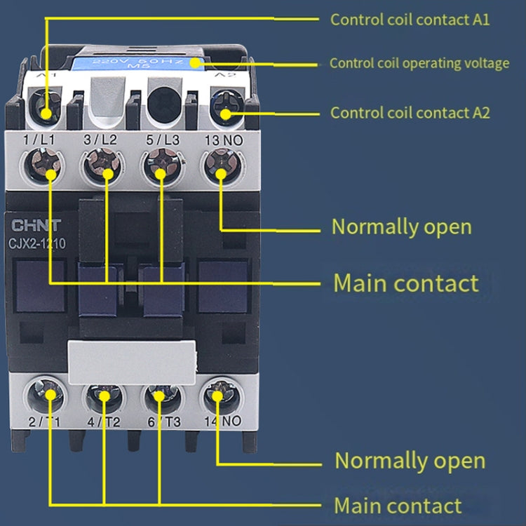 CHNT CJX2-0910 9A 220V Silver Alloy Contacts Multi-Purpose Single-Phase AC Contactor - Relays by CHNT | Online Shopping UK | buy2fix