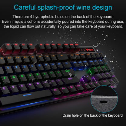 Rapoo V500 PRO Mixed Light 104 Keys Desktop Laptop Computer Game Esports Office Home Typing Wired Mechanical Keyboard(Red Shaft) - Wired Keyboard by Rapoo | Online Shopping UK | buy2fix