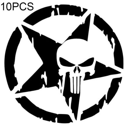 10 PCS The Punisher Skull Car Sticker Pentagram Vinyl Decals Motorcycle Accessories, Size: 13x13cm - Decorative Sticker by buy2fix | Online Shopping UK | buy2fix