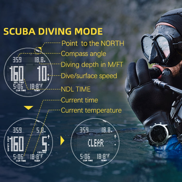 NORTH EDGE AQUA 100m Waterproof Scuba Diver Smart Watch, Support Luminous Display & Compass Mode - Sport Watches by NORTH EDGE | Online Shopping UK | buy2fix