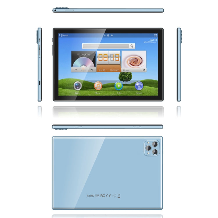 BDF P50 4G LTE Tablet PC, 10.1 inch, 8GB+128GB, Android 12.0 MTK6762 Octa Core, Support Dual SIM & Bluetooth & WiFi, EU Plug(Blue) - BDF by BDF | Online Shopping UK | buy2fix