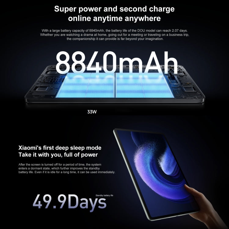 Xiaomi Pad 6, 11.0 inch, 6GB+128GB, MIUI 14 Qualcomm Snapdragon 870 7nm Octa Core up to 3.2GHz, 8840mAh Battery, Support BT, WiFi (Black) - Other by Xiaomi | Online Shopping UK | buy2fix