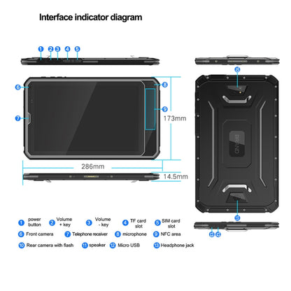 CENAVA Q10 4G Rugged Tablet, 10.1 inch, 4GB+64GB, IP68 Waterproof Shockproof Dustproof, Android 9.0, MT6762 Octa Core 1.5GHz-2.0GHz, Support OTG/GPS/NFC/WiFi/BT/TF Card(Black) - CENAVA by CENAVA | Online Shopping UK | buy2fix