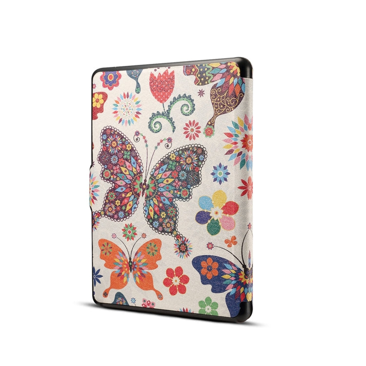 Colors Butterfly Print Horizontal Flip PU Leather Protective Case for Amazon Kindle Paperwhite 1 & 2 & 3 with Sleep / Wake-up - Mobile Accessories by buy2fix | Online Shopping UK | buy2fix