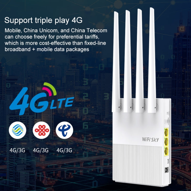 COMFAST WS-R642 300Mbps 4G Household Signal Amplifier Wireless Router Repeater WIFI Base Station with 4 Antennas, European Edition EU Plug - Wireless Routers by COMFAST | Online Shopping UK | buy2fix
