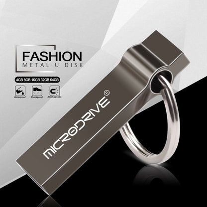 MicroDrive 64GB USB 2.0 Metal Keychain U Disk (Black) - USB Flash Drives by MicroDrive | Online Shopping UK | buy2fix